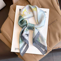 Black And White Striped Small Square Towel Silk Scarf Women's Headscarf Spring And Autumn