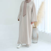 Dubai Middle East Turkey Solid Color Hoodie Dress