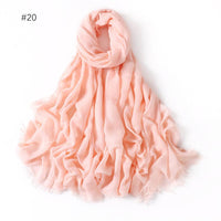 Women's Fashionable Thin Modal Monochrome Rayon Breathable Shawl Scarf