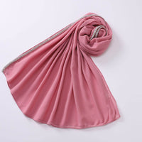 Bright Diamond Long-edged Malaysian Scarf Chiffon Scarf