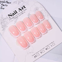 24 Pieces Nail Tips Square Short Simple Removable Boxed Fake Nails