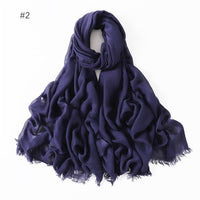 Women's Fashionable Thin Modal Monochrome Rayon Breathable Shawl Scarf