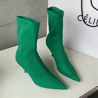 Mid-calf Stiletto Heel Elastic Booties Women