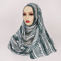 Creative Satin Polyester Printed Striped Scarf