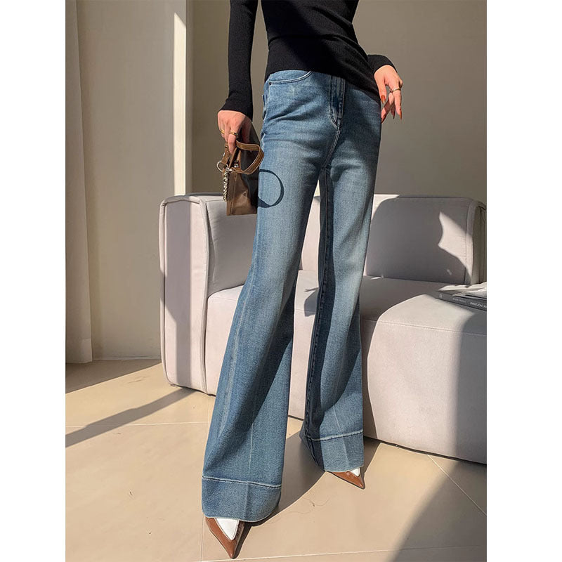 French Style Temperament Retro Washed Jeans For Women