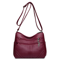 New Soft Leather Textured Crossbody Bag For Middle-aged People Women