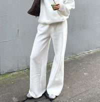 High Waist Straight-leg Pants Leisure Sports Suit