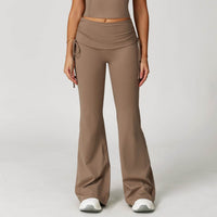 Fold High Waist Flared Pants Nude Feel Wide Leg Slimming Trousers Women