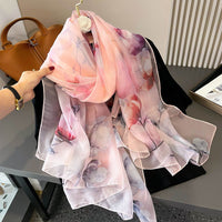 Thin Yourou Yarn Begonia Scarf Shawl