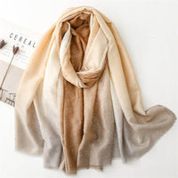 Cotton And Linen Hand Scarf Gilding Back-shaped Mud Point Gradient Scarf