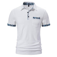 Men's Paisley Color Lapel Short-sleeved T-shirt
