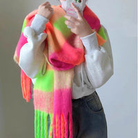 Dopamine Street Product Plaid Scarf Color Thickened