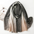 Cotton And Linen Hand Scarf Gilding Back-shaped Mud Point Gradient Scarf