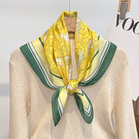 Black And White Striped Small Square Towel Silk Scarf Women's Headscarf Spring And Autumn