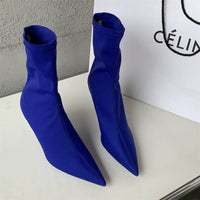Mid-calf Stiletto Heel Elastic Booties Women