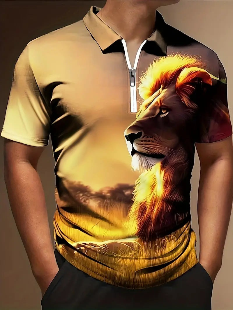 Men's Print Breathable Fashion Polo Shirt Top