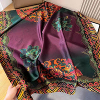 Xiang Yun Satin Long Korean Fashion Printed Scarf