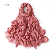 Women's Fashionable Thin Modal Monochrome Rayon Breathable Shawl Scarf