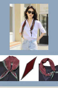 Diamond Neckerchief Crepe De Chine Scarf