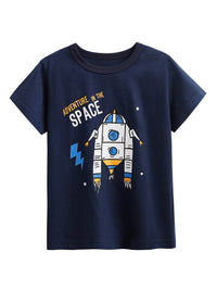 Round-neck Shirt Cartoon Short Sleeve Printed Short Sleeve