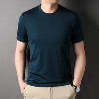 Fashion Men's Solid Color All-match Round Neck T-shirt