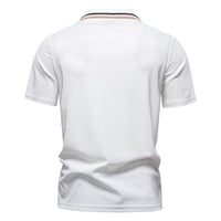 Short-sleeved Polo Shirt Striped Lapel Business Casual Top Men