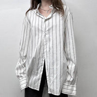 Niche Design Vertical Striped Loose Temperament Shirt