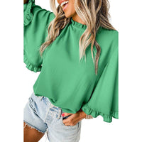 Women's Design Pleated Half Sleeve Loose All-match Chiffon Shirt