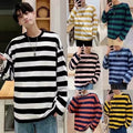 Autumn Striped T-shirt Loose Bottoming Round Neck Casual