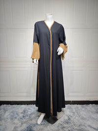 Fashion Middle East Stitching Large Sleeves Cardigan Dubai Elegant Dress