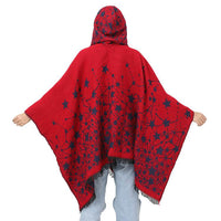 Cashmere-like Knitted Geometric Outer Scarf Shawl