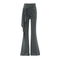 Casual Low Waist Slim Fit Bell-bottom Pants