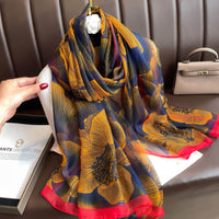 Thin Yourou Yarn Begonia Scarf Shawl