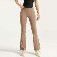 High Waist Hip Lift Yoga Bell-bottom Pants Nude Feel Fitness