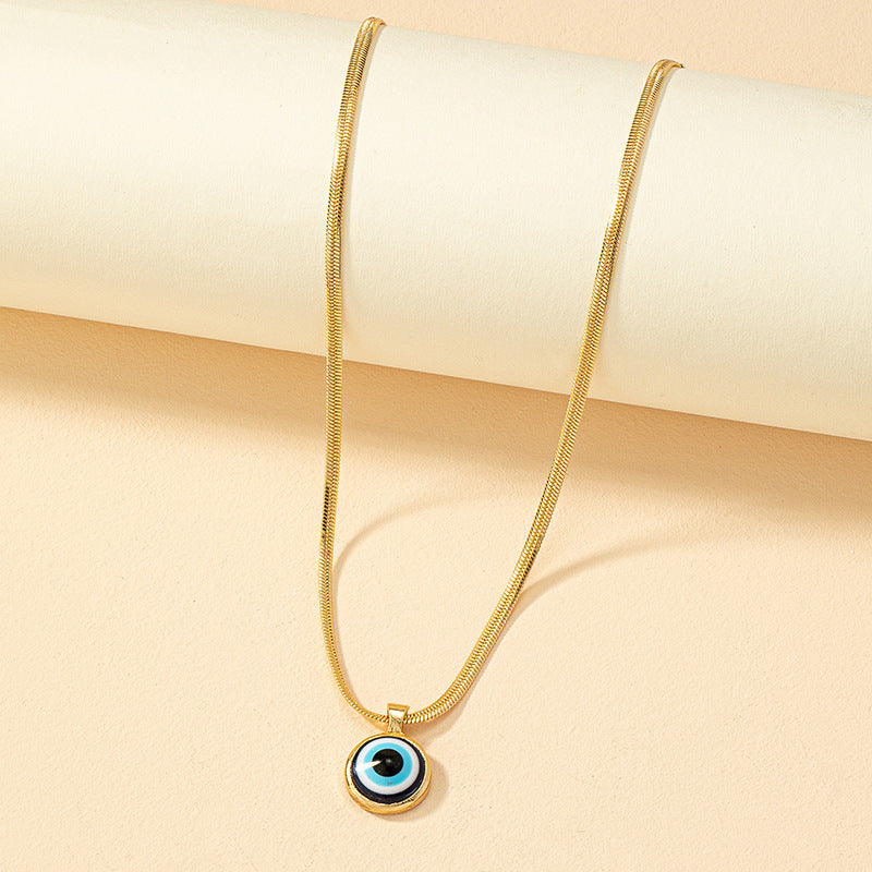 Fashion Color Eye Necklace Clavicle Chain