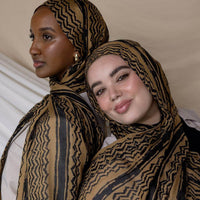 Creative Satin Polyester Printed Striped Scarf