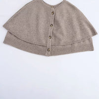 All-match Cloak Design Round Neck Knitted Coat