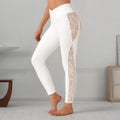 Slim Lace Stitching Yoga Leggings High Top Sports Fitness Pants