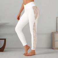 Slim Lace Stitching Yoga Leggings High Top Sports Fitness Pants