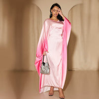Dubai Gradient Color Party Waist-tight Batwing Sleeve Dress