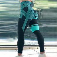 Multi-color Printed Women's Tight High Waist Trousers