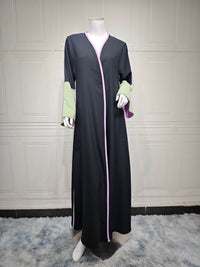 Fashion Middle East Stitching Large Sleeves Cardigan Dubai Elegant Dress
