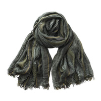 Retro Artistic Cotton And Linen Scarf Unisex Mixed Color Stripe Long
