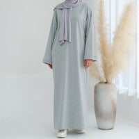 Dubai Middle East Turkey Solid Color Hoodie Dress