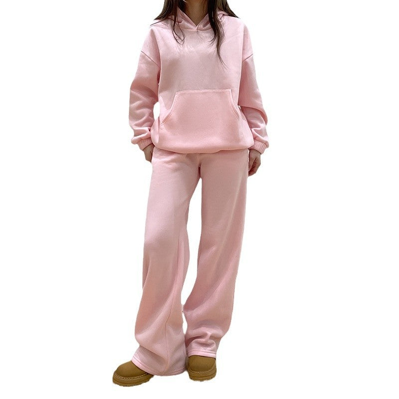 High Waist Straight-leg Pants Leisure Sports Suit