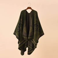 Plaid Printed Elegant Socialite Winter Travel Fashionable Warm Talma