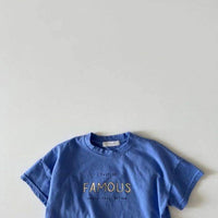 Letter Crew Neck Short Sleeve Simple
