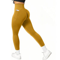 Solid Color Yoga Pants Nude Feel Hip Yoga Trousers
