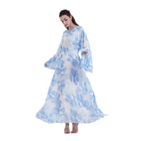 Muslim Chiffon Printed Bell Sleeve Dress