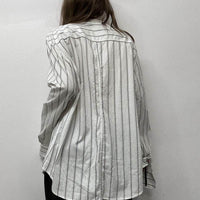 Niche Design Vertical Striped Loose Temperament Shirt